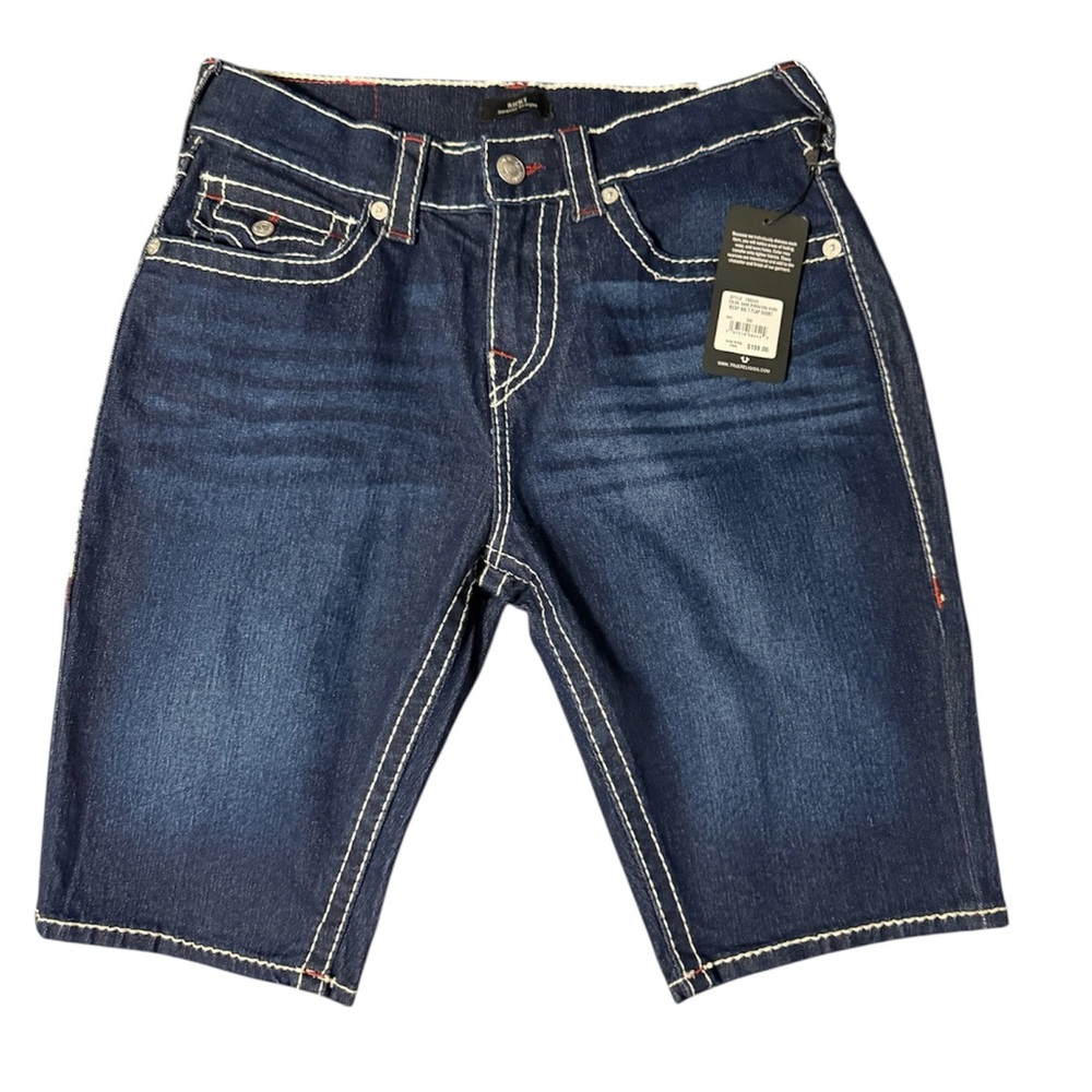 True Religion Ricky Big T Flap Shorts Dark Migration Wash SZ 30 - Picture 2 of 4
